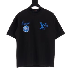 高仿LV*SS24系列1AFR004菊花印短袖黑色