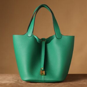 高仿Hermes*PicotinLock22絲絨綠金扣免檢版