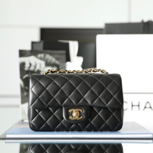 小香高仿Chanel口蓋包小羊皮大Mini金扣免檢版