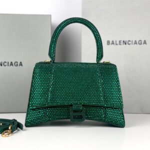 高仿Balenciaga*Hourglass系列沙漏包滿鑽綠色S