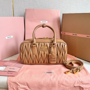 高仿miumiu繆繆*5BB148保齡球包袋焦糖色免檢版