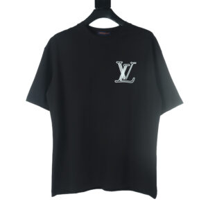 高仿LV*1AFR0028線條LOGOT恤黑色