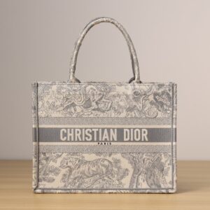 高仿Dior*BookTote系列茹伊刺繡灰色M免檢版