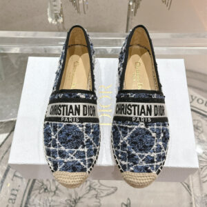 高仿Dior*Granville系列KDD978漁夫鞋針織帆布藍色免檢版