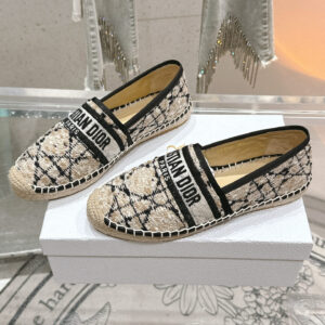 高仿Dior*Granville系列KDD977漁夫鞋針織帆布膚色免檢版