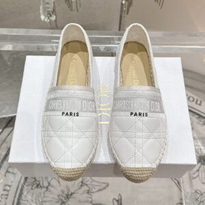 高仿Dior*Granville系列KDD975漁夫鞋小牛皮白色免檢版