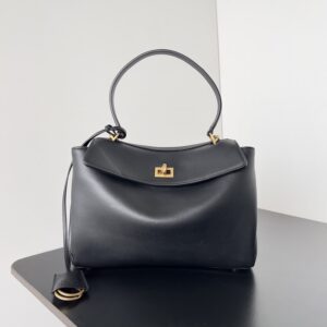 高仿BalenciagaRodeo系列手提袋黑金XS