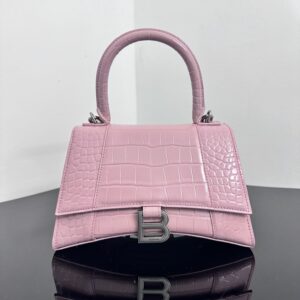 高仿Balenciaga*Hourglass系列鱷魚皮粉色S