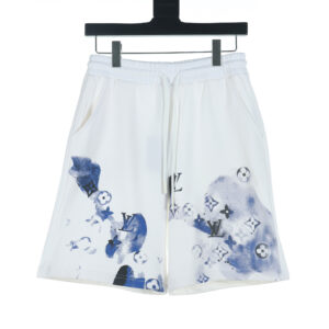 高仿LV*SS23系列1AFR0015渲染印花短褲白色