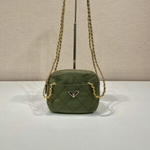 高仿Prada中古單肩包1BD632軍綠色免檢版