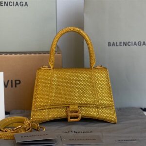 高仿Balenciaga*Hourglass系列沙漏包滿鑽金色S