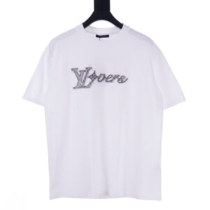 高仿LV*SS24系列1AFR0021素描字面短袖白色