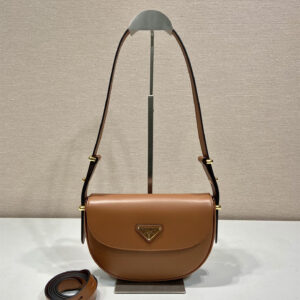 高仿Prada單價包小牛皮1BD365棕色免檢版