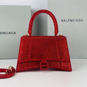 高仿Balenciaga*Hourglass系列沙漏包滿鑽紅色S