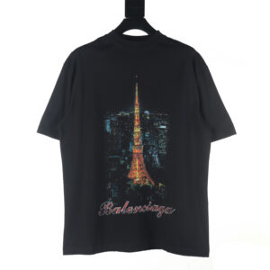 高仿Balenciaga*SS24系列787349日本銀座東京鐵塔T恤黑色