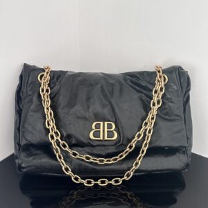 高仿Balenciaga*Monaco系列新款單肩包黑金L