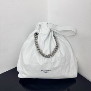 高仿Balenciaga2023Crushtote褶皺牛皮手拎袋小號