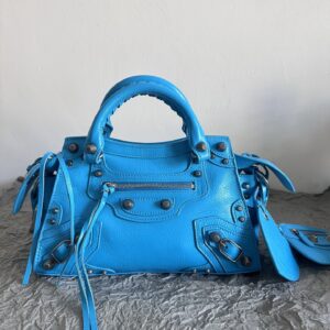 高仿Balenciaga*NeoCagole系列機車包藍色