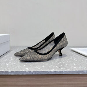 高仿Dior*Capture系列KDH304尖頭燙鑽高踭鞋6.5CM黑色免檢版