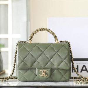 高仿Chanel*24B系列AS5032小羊皮單肩包古巴綠小號免檢版