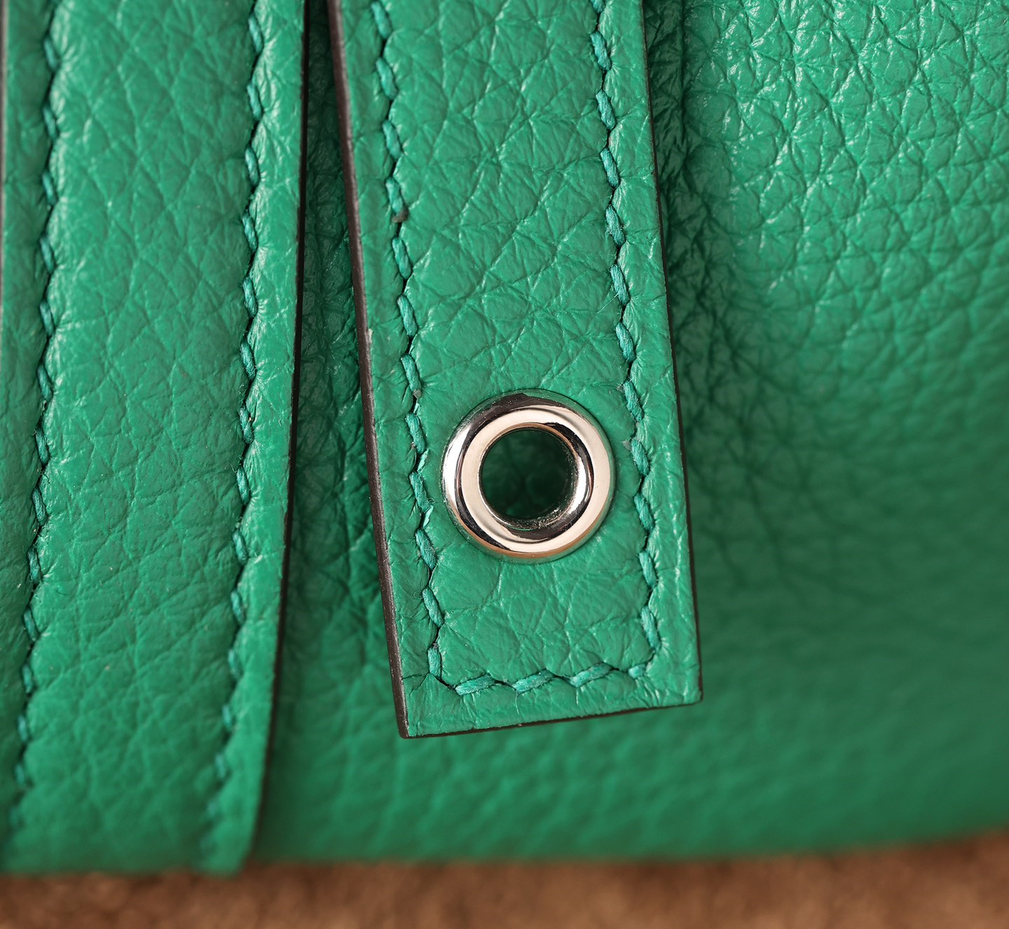 頂級原單Hermes高仿包包PicotinLock系列絲絨綠銀扣 - Image 9