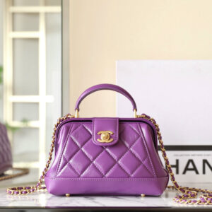 高仿Chanel*24A系列AS4958拋光小羊皮單肩包紫色免檢版