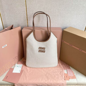 高仿miumiu繆繆*IVY系列5BG231限定款Tote包帆布免檢版