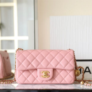 香港復刻包包Chanel口蓋包23K系列粉色免檢版