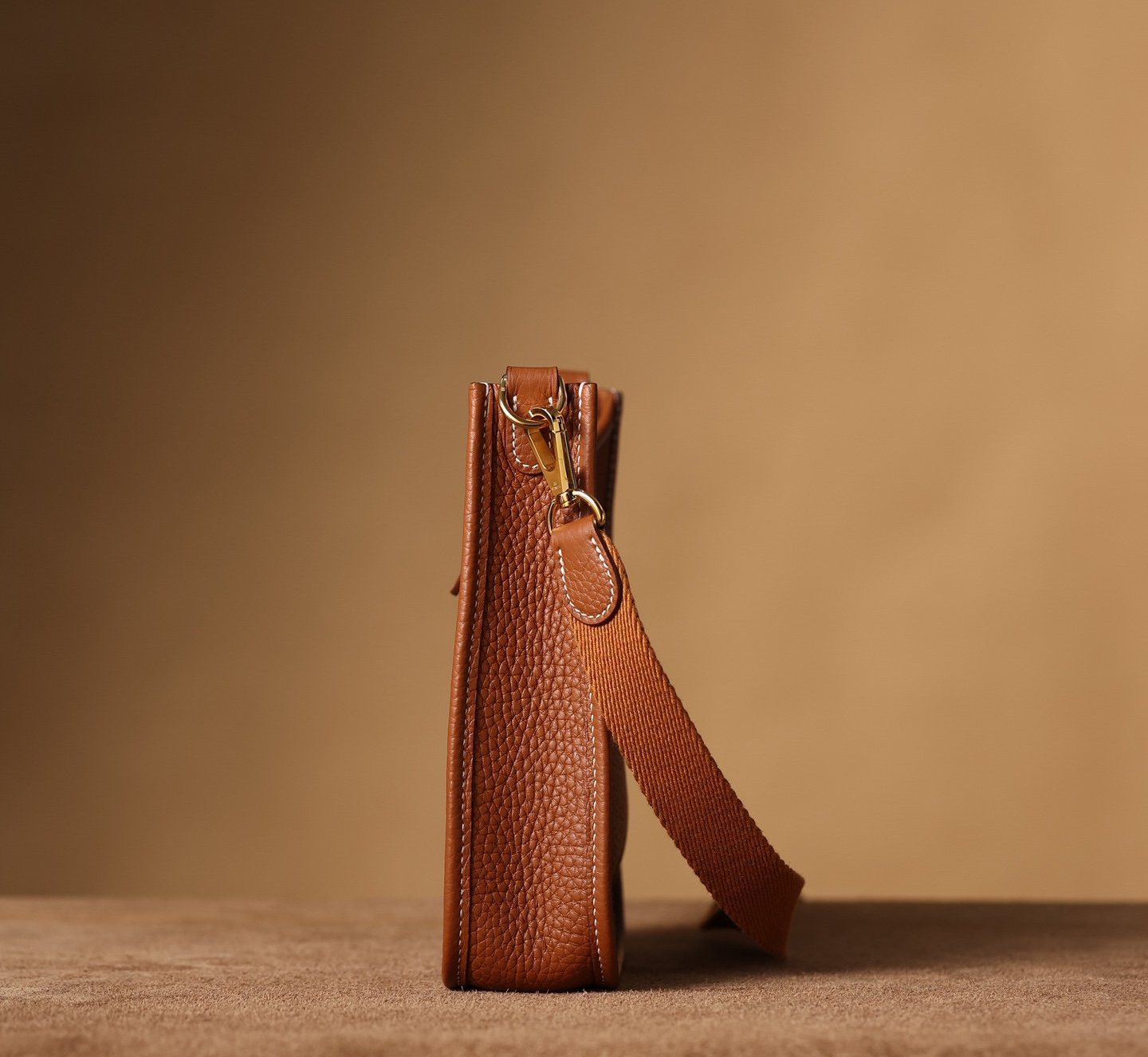 原單高仿包包HermesEvelyne單肩包金棕色 - Image 4