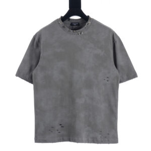 高仿Balenciaga*SS23系列761460鉚釘穿刺短袖灰色