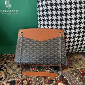 高仿Goyard戈雅Rouette系列手拎單肩包棕色