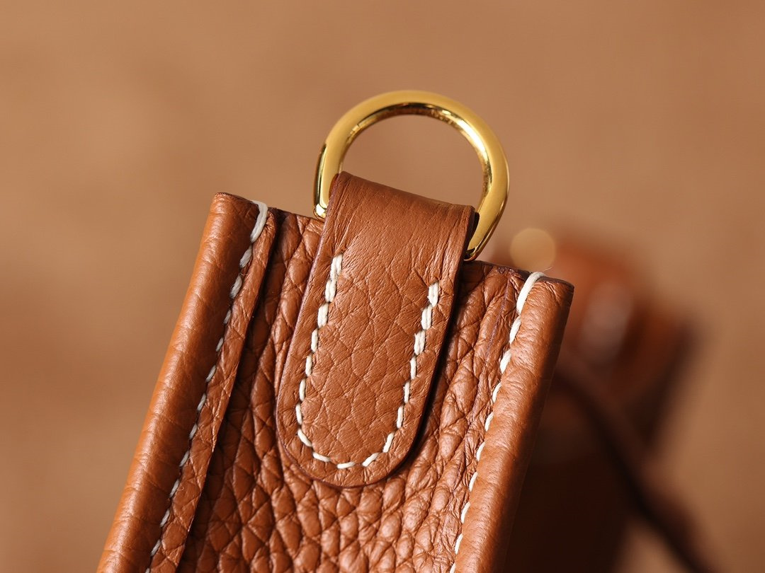 原單高仿包包HermesEvelyne單肩包金棕色 - Image 13