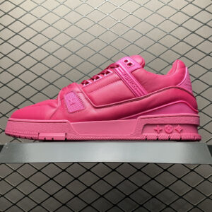 高仿LV*Trainer系列1AC5C9休閒鞋純玫粉色純原版本