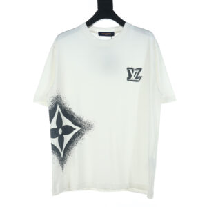 高仿LV*1AFR0050碎墨LOGO短袖T恤白色