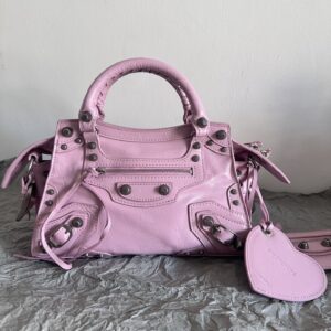 高仿Balenciaga*NeoCagole系列機車包粉色