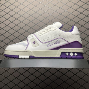 高仿LV*Trainer系列1ACHKW休閒鞋純紫白配色純原版本