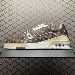 高仿LV*Trainer系列1ACXB1休閒鞋棕色印花純原版本