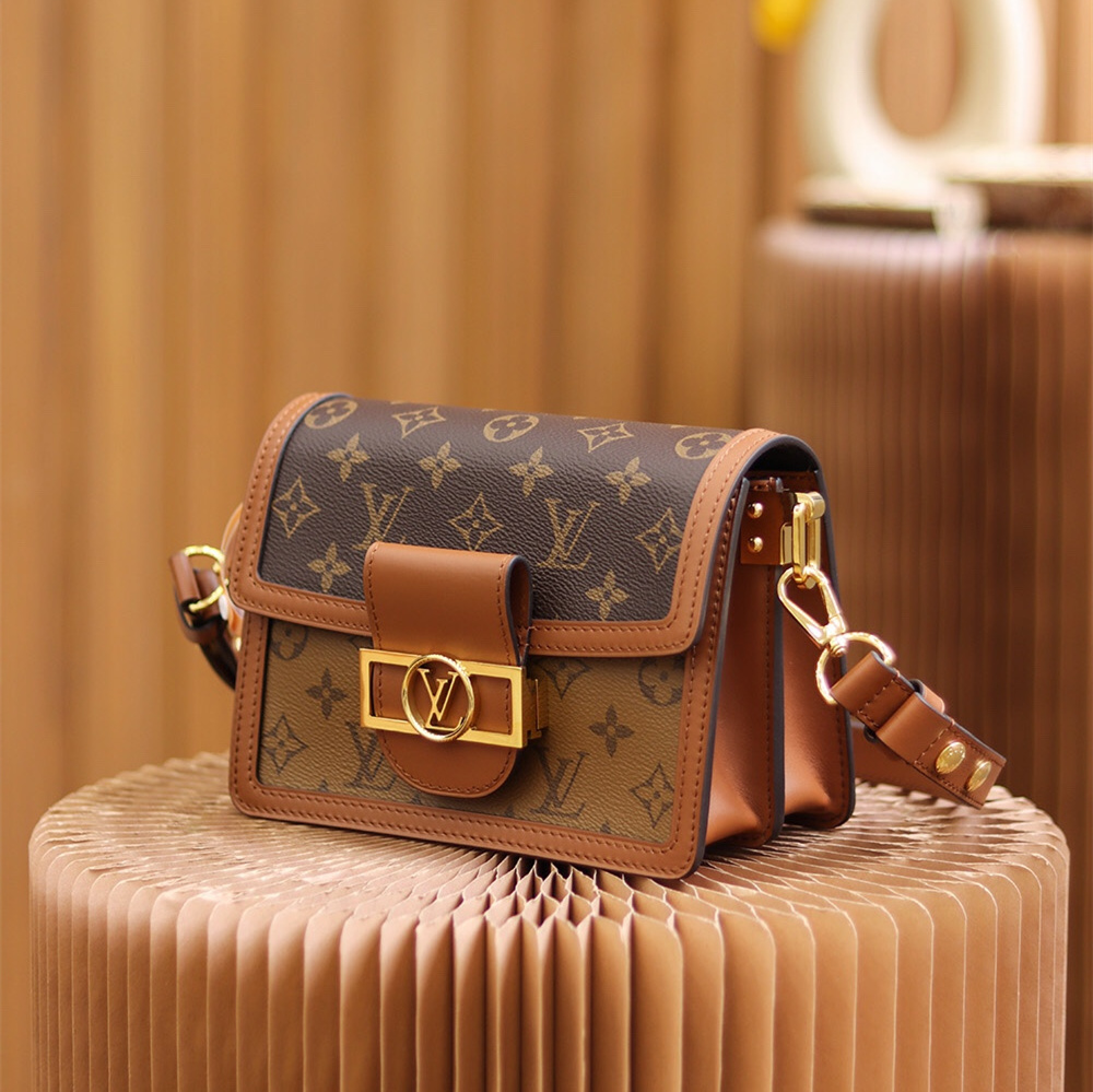 高仿LV達芙妮女款單肩包雙拼老花免檢版 - Image 3