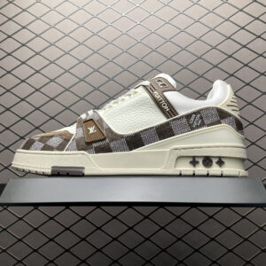 高仿LV*Trainer系列1ACPR9休閒鞋白色拼格純原版本