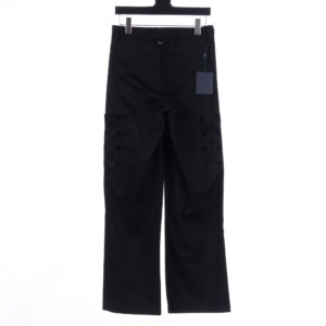 高仿LV*SS24系列1AFATD純色老花植絨工裝褲