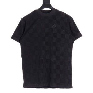 高仿LV*1AFR0056棋盤格短袖T恤黑色