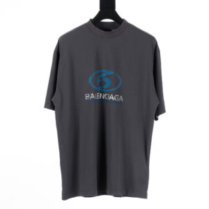 高仿Balenciaga*FW24系列764235藍標LOGO短袖黑色