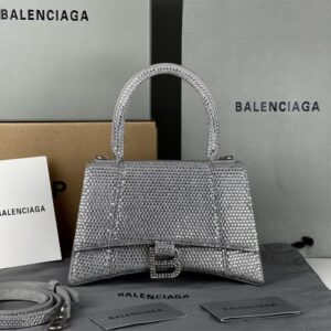 高仿Balenciaga*Hourglass系列沙漏包滿鑽銀色S
