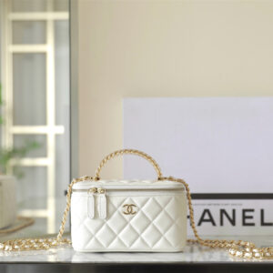 高仿Chanel*24S系列AS3765手柄盒子包白色免檢版