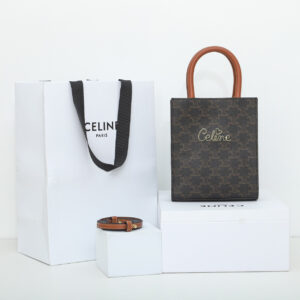 高仿Celine*Cabas系列琴譜袋194372褐色印花免檢版