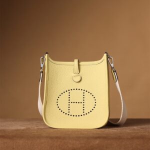 高仿Hermes*Evelyne16淺黃色銀扣免檢版