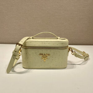 高仿Prada化妝包系列1BH202黃油綠免檢版