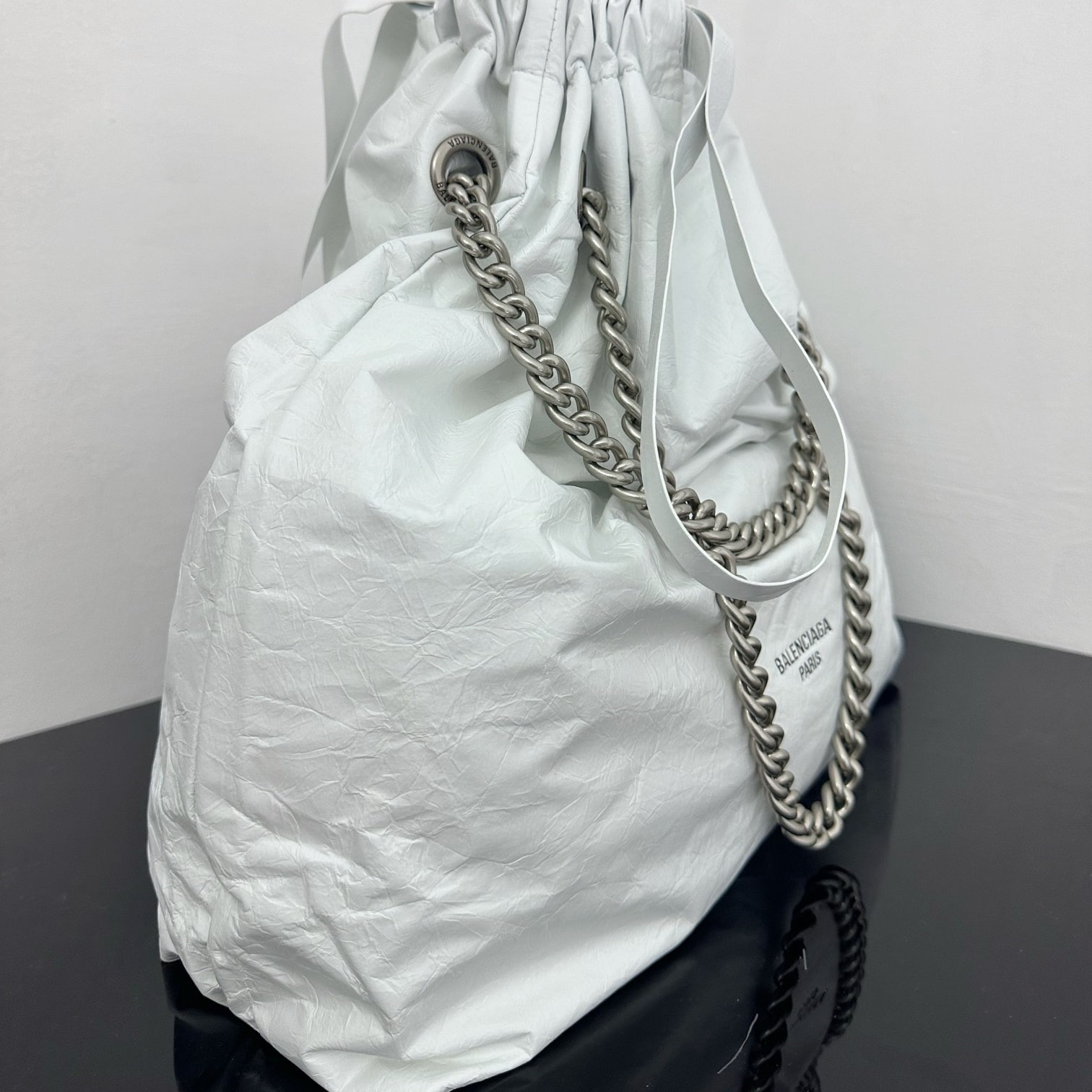 高仿Balenciaga2023Crushtote褶皺牛皮手拎袋大號 - Image 3