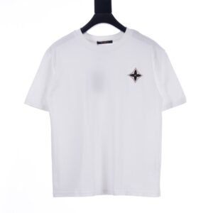 高仿LV*SS24系列1AFR008四葉草刺繡短袖白色