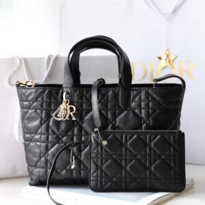 高仿Dior購物袋Toujours系列黑色中號免檢版